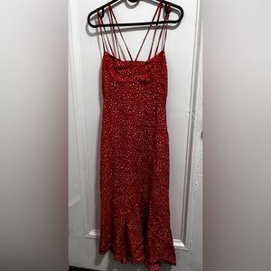 Zara red floral dress